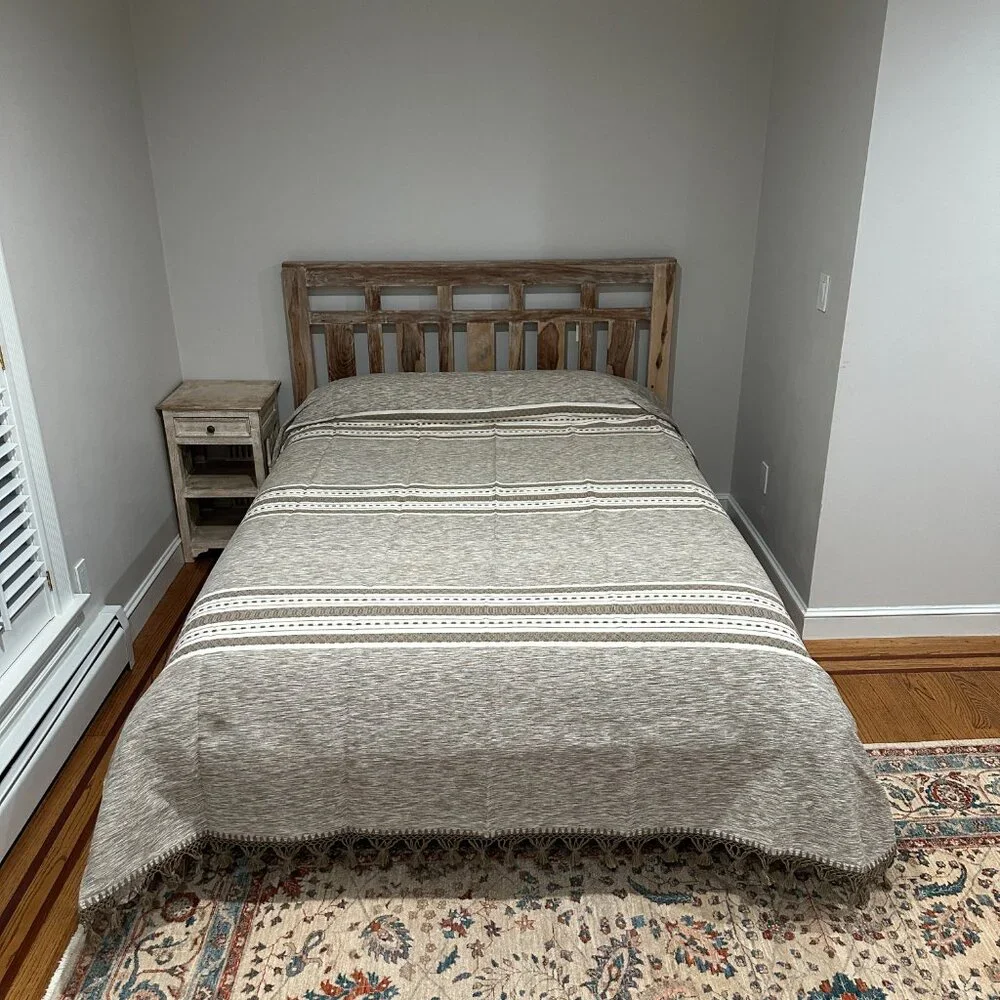 Queen Size Cotton Bedspread/Quilt. From Oaxaca Mex. Hand loom, Bed covers,